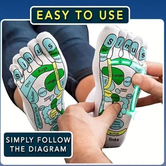 Acupressure Reflexology Foot Massage Toe Socks -B - Picture 1 of 4